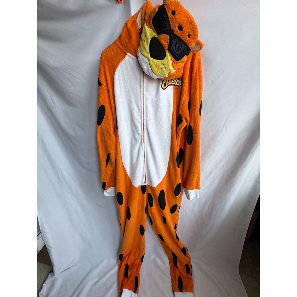 Cheetos Men's Chester Cheetah Fleece Costume Union Suit Size XL Halloween Party - Picture 2 of 7